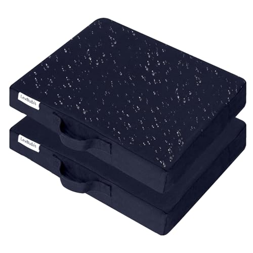 2 PCS Stadium Seat Cushions,Portable Waterproof Bleacher Pads with Handle,2.2" Foam Stadium Pads with 900D Oxford & Water-Repellent Lining for Indoor Outdoor Events - color: Navy, size: 2.2''