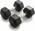 5-100 lb Rubber Hex Dumbbell Set - size: 60lb, Pair