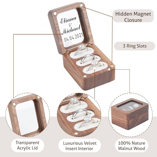 wood ring box (custom color) - color: A-custom