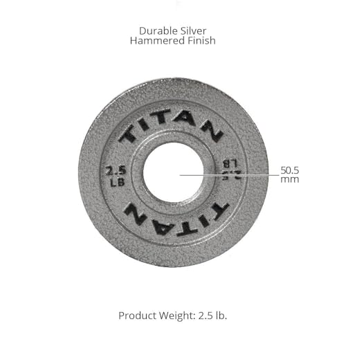 Titan Fitnes Cast Iron Olympic Plates, Classic Weight Plate Design, Hammer Finish - size: 2.5 LB Pair