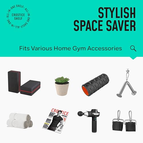 2-Tier Metal Shelf Compatible with Tonal 1& Tonal 2 Accessories | Floating Shelf Organizer for Home Gym Storage, T-Locks Adapter Bracket Hanger, Wall Mounted Rack with Hooks, Workout Holder