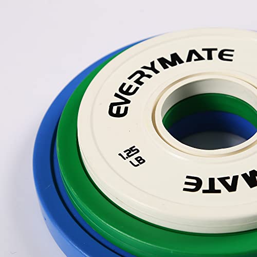 EVERYMATE Change Weight Plates 1.25LB 2.5LB 5LB Set Fractional Plate Olympic Bumper Plates for Cross Training Bumper Weight Plates Steel Insert Strength Training Weight Plates - color: 17.5 LB (1.25+2.5+5) x2