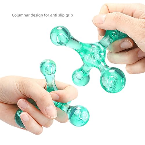 Trigger Point Massage Tools, 2 PCS 4 Point Manual Deep Muscle Tissue Trigger Massager, Handheld Palm Pressure Point Massage Tool, for Neck Shoulder Back Muscle Pain Relief (Green) - color: Green