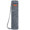 Yoga Mat Bag for Women & Men, Full-Zip Canvas Pilates Bag with Pockets | Lightweight Yoga Mat Carrier with Adjustable Shoulder Strap, Fits 1/4 & 1/3 Inch Thick Mats, for Studio Gym Travel Workout - color: Blue and White Striped Pattern