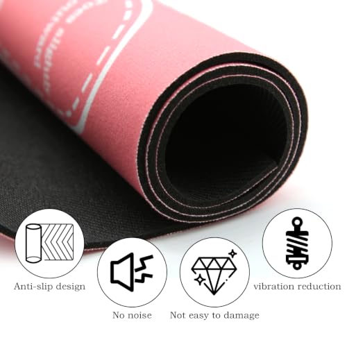 Anti-Slip Squat Mat, Squat Mat with Foot Position Sports Accessories for Home Workout, Anti-Slip & Shock-Absorbing Scientific Design Suitable for Home & Gym Use - color: Pink White