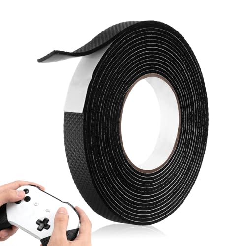 1 Rolls Rubber Grip Tape, 0.8In x 16Ft Ultra Strong Waterproof Anti Slip Tape, Non Slip Step Strips Tapes, Making Handles or Contact Surfaces Safer with Enhanced Grip and Comfort (Black)