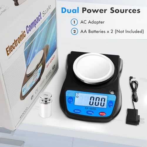 600g x 0.01g Science Digital Scale Lab Balance Gram Scale 6 Units Accuracy Electronic Laboratory Scale Chemistry, Jewelry, Carats, Ounces, Grams, Calibration Weight and Adapter Included