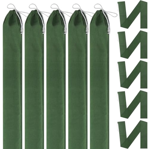 Shappy 5 Pcs 5' x 4.7'' Tube Sand Bags for Flooding Long Sand Bags Thickened Reusable Canvas Flood Protection Sandbag Tube Empty Rain Wind Flood Water Barrier for Door Window Rain Water Control
