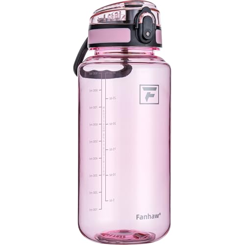 Fanhaw 32 Oz Clear Tritan Water Bottle, BPA-Free & Leak-Proof, Wide Mouth with Anti-dust Chug Lid, Reusable Plastic Bottle for Gym, Travel, School & Office, Back to School Essentials (Cherry Blossom) - color: Cherry Blossom, size: 32 Ounces