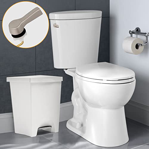 Hibbent Universal Metal Side Mount Toilet Handle Replacement Kit, Brass Toilet Flush Tank Lever with Stainless Steel Flapper Chains for Most Toilets, Brushed Nickel - color: Brushed Nickel, style: Side Mount