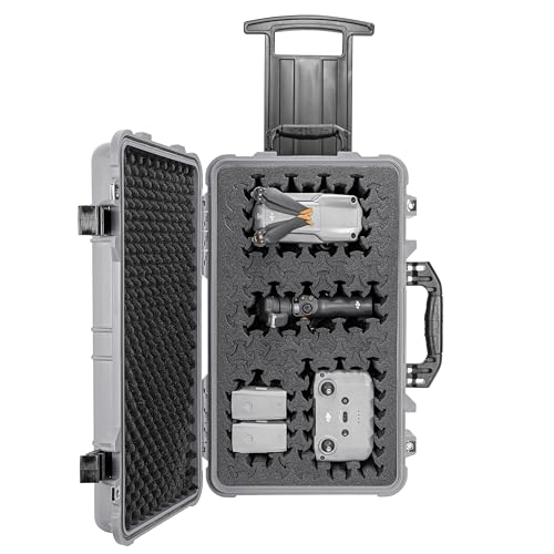 Eylar 22" Carry-On Roller Hard Case With Ragar Reconfigurable & Reusable XP Crosslink Foam, Waterproof, Shockproof For Equipment, Drones And Cameras, TSA Standard (2 Ragar Layers) (Gray) - color: Gray