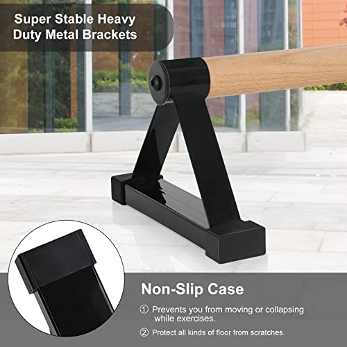 Wood push up bars Parallettes bars Anti-slip Handstand Bars for Calisthenics, Fitness, Floor workouts Solid Wood with Sturdy Metal Bracket, Support 500 lbs - color: Black