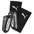 Puma Ultra Flex Sleeve Soccer Shin Guards - color: PUMA Black-PUMA Silver SS25, size: Small