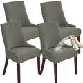 Wingback Chair Cover Waterproof,Stretch Jacquard Slipcover(Light Grey,4PCS) | Instant room refresh with easy cleanup, dependable mess protection, and a neat tailored look for family spaces. - color: Light Grey