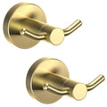 2 Pack Towel Hooks for Bathroom, Screw in Stainless Steel Wall Hooks for Hanging Coat Robe Keys(Brushed Gold) - color: Brushed Gold