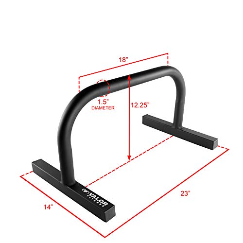 Valor Fitness Parallette Bars for Calisthenics, Push Ups, Dips, L-Sits and Handstand Training, Heavy Duty Bodyweight Strength Equipment, Pair Home Gym Workout