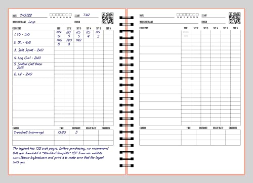 Fitness Logbook (Peach) - A5 Undated Workout Journal For Men & Women - Plastic Cover & Thick Paper - Planner Log Book To Track Weight Loss, Muscle Gain, Gym Exercise, Bodybuilding Progress - style: Peach Plastic