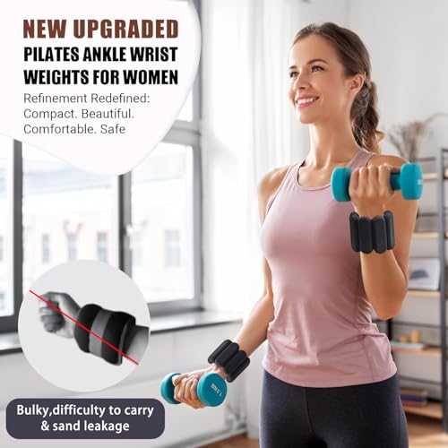 Pilates Wrist & Ankle Weights for Women, Wearable Strong Arm & Leg Weights Set of 2, Adjustable Ankle Weights for Walking, Yoga, Dance, Barre,Gym - color: Black, size: 1lbs x2