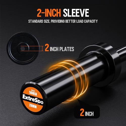 Olympic EZ Curl Barbell Bar, 47" EZ Curl Bar for Weight Lifting, Biceps, triceps, Back/Leg Muscle Group exercise,Chrome Curling Bar for 2 Inch Weight Plates,with 2 Spring Collars - style: 2 inch-Black