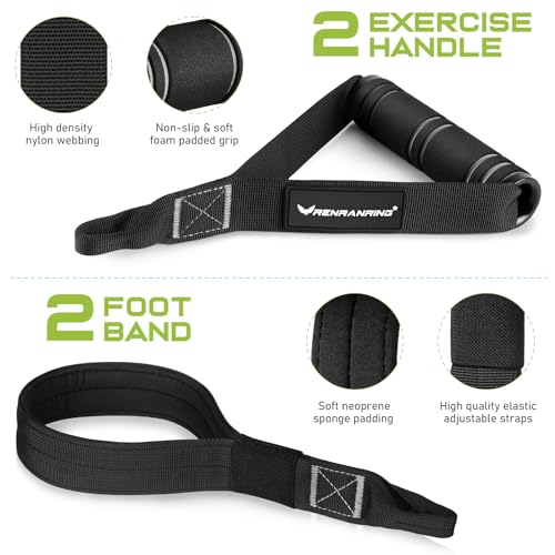 Pilates Bar Kit with 6 Latex Resistance Bands, Adjustable Exercise Bar - color: Black