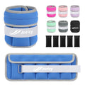Adjustable Ankle Weights 1-3/4/5/6/8/10/20 LBS Pair with Removable Sandbags for Women & Men - color: dark blue, size: 3lbs Pair (1.5lb Each Weight)