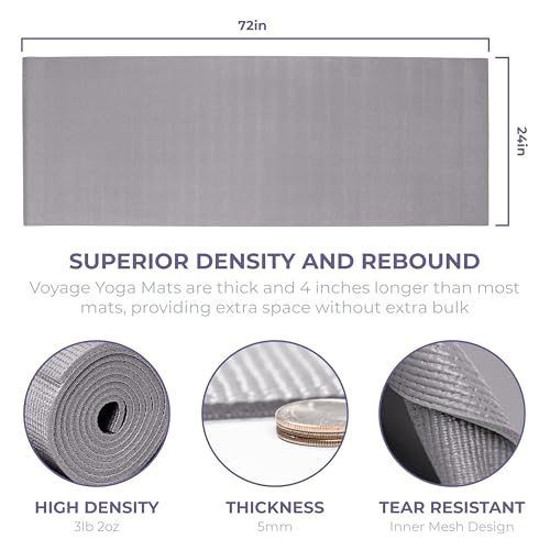 Voyage 5mm Studio Yoga Mats, 10 Pack, 72x24in - color: Cool Gray