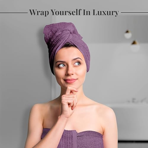 Tens Towels Pack of 8 Towels Set, 2 Extra Large Bath, 2 Hand, 4 Washcloths, 100% Cotton, Lighter Weight, Quicker to Dry, Super Absorbent, Perfect for Bathroom, Purple - color: Purple