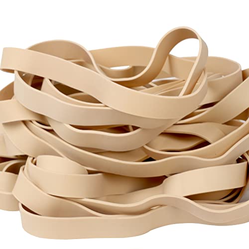 AMUU Rubber Bands Thick Size #107 Wide 30 Pack Big Elastics Bands Large Long Rubber Bands for Office Supply File Folders Box Books Gifts Notebook(7" x 5/8") - color: Light brown