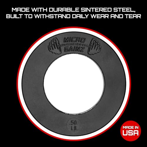 Micro Gainz Olympic Fractional Weight Plates, 8-Piece .50LB Plates, w/Bag