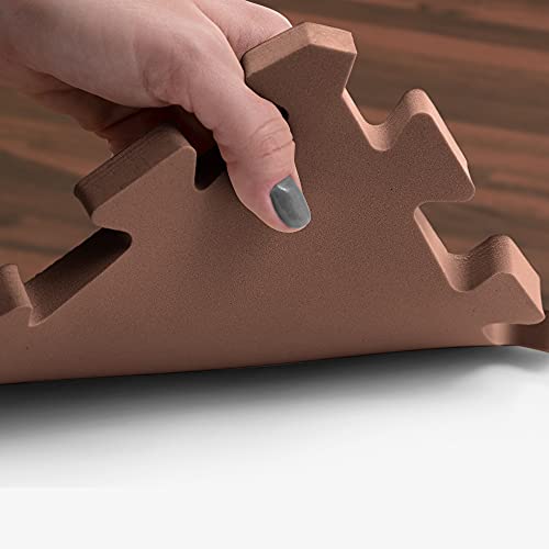 IncStores Premium Soft Wood Print Foam Flooring Tiles | Interlocking Foam Tiles for Home, Gym, Training and Yoga | 3/8 and 5/8 Inch - color: 5/8" - Textured Mocha, size: 24 Sq Ft