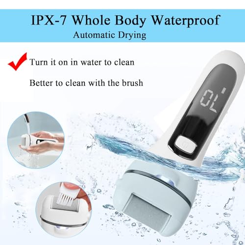 Callus Remover for Feet, 13-in-1 Professional Pedicure Tools Foot Care Kit, Foot Scrubber Electric Feet File Pedi for Hard Cracked Dry Dead Skin, 3 Rollers, 2 Speed, Battery Display (White&Grey) - style: White&Grey