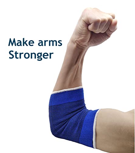 Elbow Compression Sleeves, Elbow Brace for Men Women, Tennis Golfer's Elbow Support 1pair, Arm Support Sleeves For Sports Protection And Pain Relief (Blue) - color: Blue