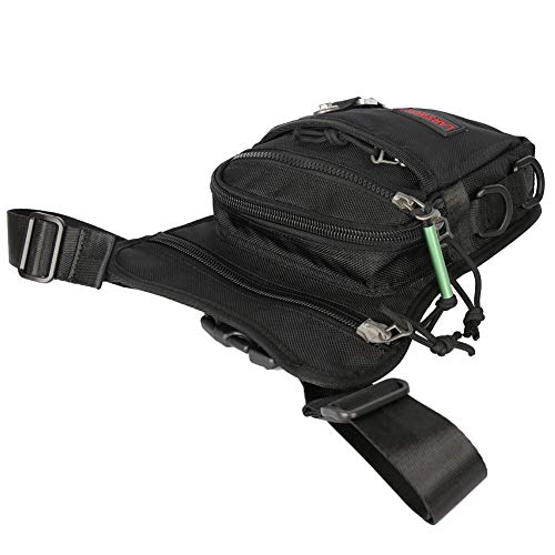 Thigh Pack, Larswon Leg Bag Thigh Pouch Bag Tactical Waist Bag Motorcycle Bag Waterproof - color: A- Black, size: Medium