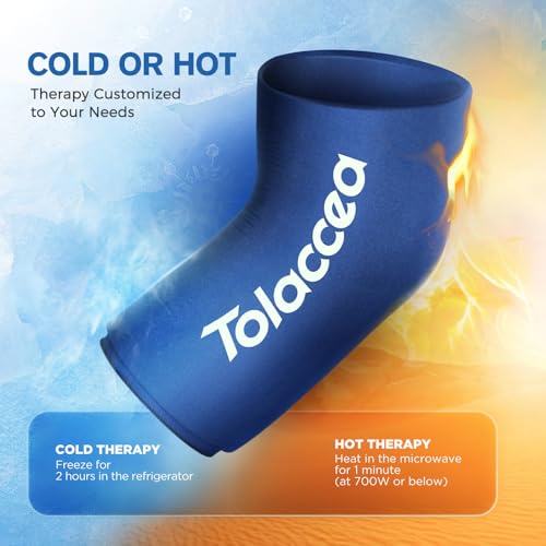 Elbow and Knee Ice Pack - Cold Ice Sleeve with Reusable Gel & Cold Therapy Compression for Knee, Shin Splints, Calf Strain, Flexible Ice Pack for Tennis Elbow, Tendinitis(Small (Pack of 1), Blue) - color: Blue, size: Small