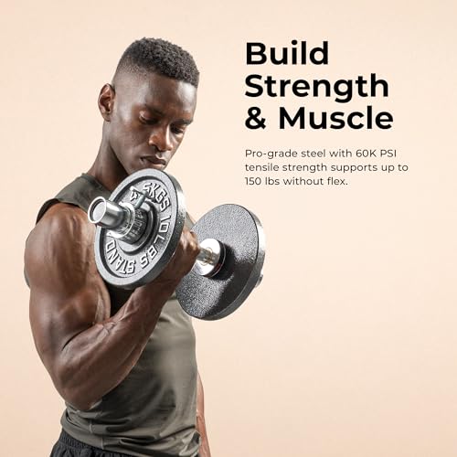 Sunny Health & Fitness Olympic Dumbbell Bars w/ 2 Ring Collars, 16-20 Inch - size: 1. 16 inch