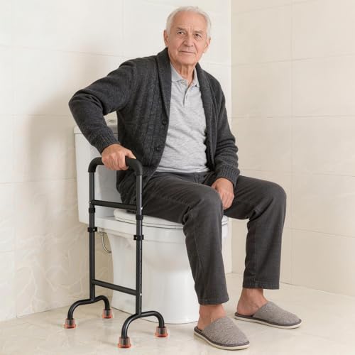 Stand Assist Aid for Elderly, Couch & Chair, Fits Tight Spaces | 17.5" Wide Iron Base Adjustable 29.5"-38.7", 450LB Heavy Duty Safe Stand Assist for Seniors & Recovery - color: Black