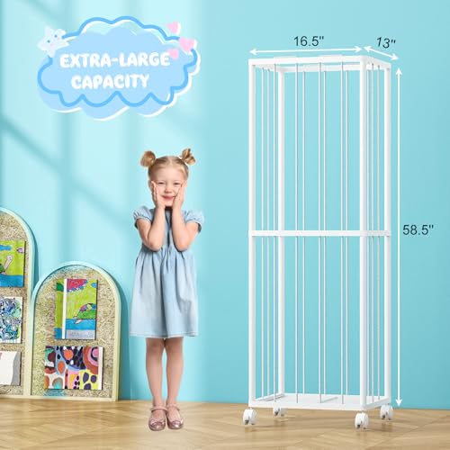 Stuffed Animal Storage Zoo Metal Toy Organizer 61x17x12.6in with Wheels - size: Large