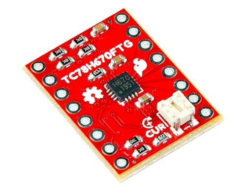 SparkFun Mini Stepper Motor Driver - TC78H670FTG - Compact Driver with breadboard-Friendly 0.1in. Pin -Output Current: 2.0 A (max) - Board Dimensions: 0.6 in. × 0.8 in.