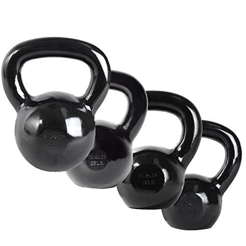 CAP Barbell Black Enamel Coated - Singles and Sets, Multiple Weight Choices - size: 80 pounds set