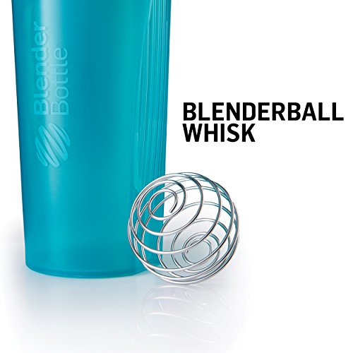 BlenderBottle Classic Shaker Bottle Perfect for Protein Shakes and Pre Workout, 20-Ounce, Clear/Black - color: Clear/Black/Black, size: 20 Ounces