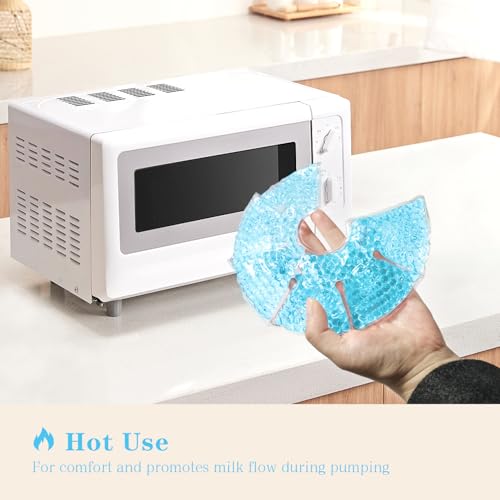 Hot/Cold Breast Gel Ice Packs Breast Cooling/Heat Pads Relief for Breastfeeding, Nursing Pain, Mastitis, Engorgement, Swelling, Plugged Ducts | Boost Milk Let-Down & Production,2 Pack (Blue) - color: Blue
