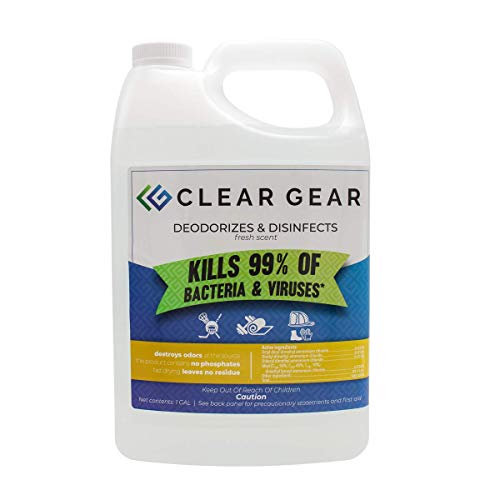 Clear Gear - Disinfectant, Cleaner, and Deodorizer for Sports Equipment, Gyms, and Fitness Centers - EPA-Registered, Hospital Grade, Made in USA - 1 Gallon Bottle - size: 128 Fl Oz (Pack of 1)
