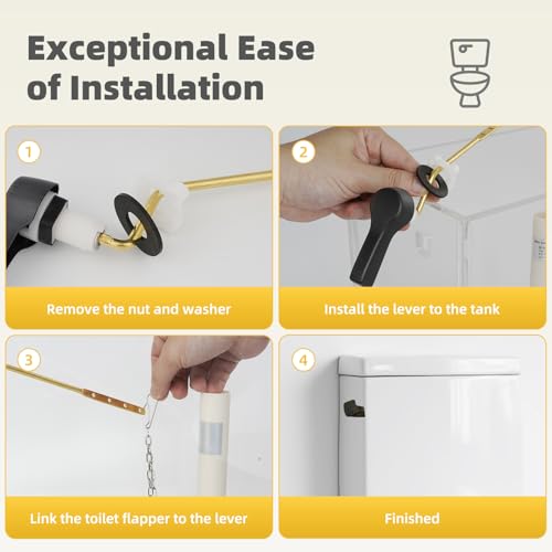 Universal Metal Toilet Handle Lever, Side/Angle Mount, Oil Rubbed Bronze | Solid Brass Toilet Flush Handle Compatible with Kohler/American Standard/ TOTO/Gerber, Stainless Steel Chain, Easy to Install - color: Oil Rubbed Bronze, style: Side Mount Design