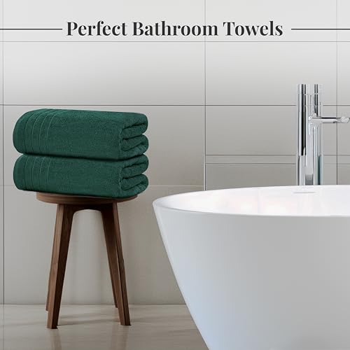 Tens Towels Pack of 8 Towels Set, 2 Extra Large Bath, 2 Hand, 4 Washcloths, 100% Cotton, Lighter Weight, Quicker to Dry, Super Absorbent, Perfect for Bathroom, Hunter Green - color: Hunter Green