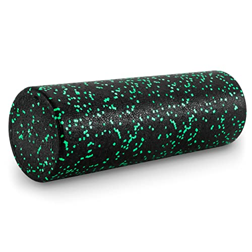 ProsourceFit High Density Foam Rollers 18 - inches long, Firm Full Body Athletic Massage Tool for Back Stretching, Yoga, Pilates, Post Workout Muscle Recuperation, Black/Green - color: Black/Green, size: 18"H x 6"D
