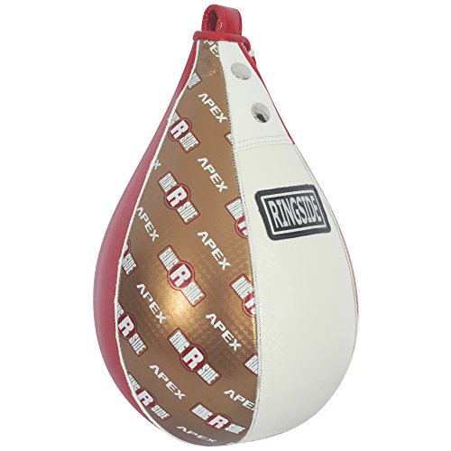 Ringside Apex Boxing Speed Bag - Premium Synthetic Leather Punching Ball, Multiple Sizes & Colors, Ideal for Hand-Eye Coordination, Training Equipment for Fighters - color: Red/White, size: X-Small