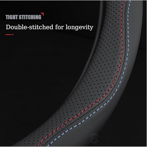 for Volvo XC-40 XC-60 XC-70 XC-90 AB 2020-2026+ Car Steering Wheel Cover Anti-Slip Breathable Car Steering Wheel Protector Car Accessories Interior,O-Type-Black White - color: O-type-black White