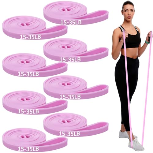 Foilswirl 8 Pcs Resistance Bands Long and Short Pull up Assistance Exercise Workout Bands for Working Out Muscle Training Physical Muscle Training Men and Women - color: Light Purple, size: 15-35 Ibs