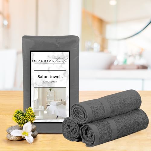 50 PK Saloon Towel Dark Grey - color: Dark Grey, size: Hand Towel Pack of 50 (16 x 26 inches)
