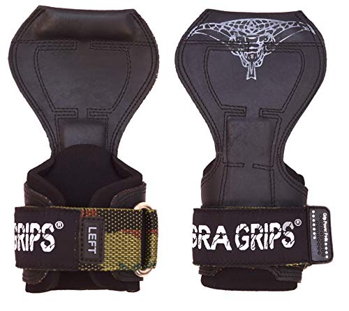 Cobra Grips Weight Lifting Gloves with Adjustable Neoprene Padded Wrist Wraps - Heavy Duty Alternative to Power Lifting Hooks for Deadlifts - color: FIT MILT CAMO Rubber, size: 4.25 - 7.0"
